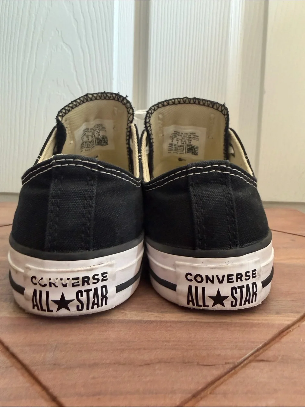 Converse All Stars Classic  Black Canvas Women Sneakers with White Accents